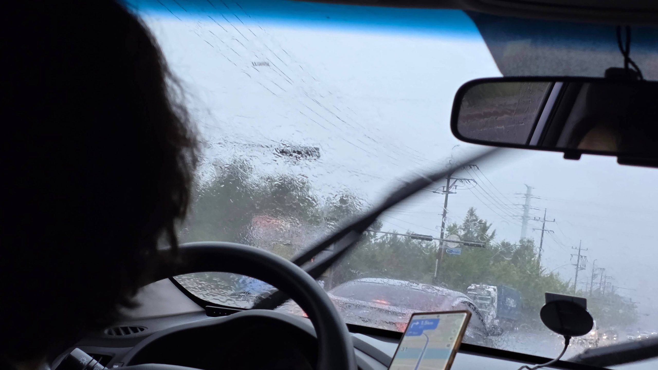 driving on a rainy road reflecting on letting go of control