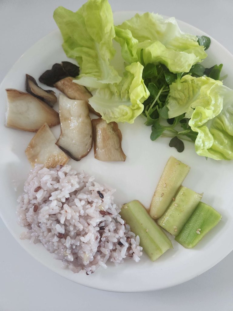 simple home meal rice salad mushrooms weekend mode