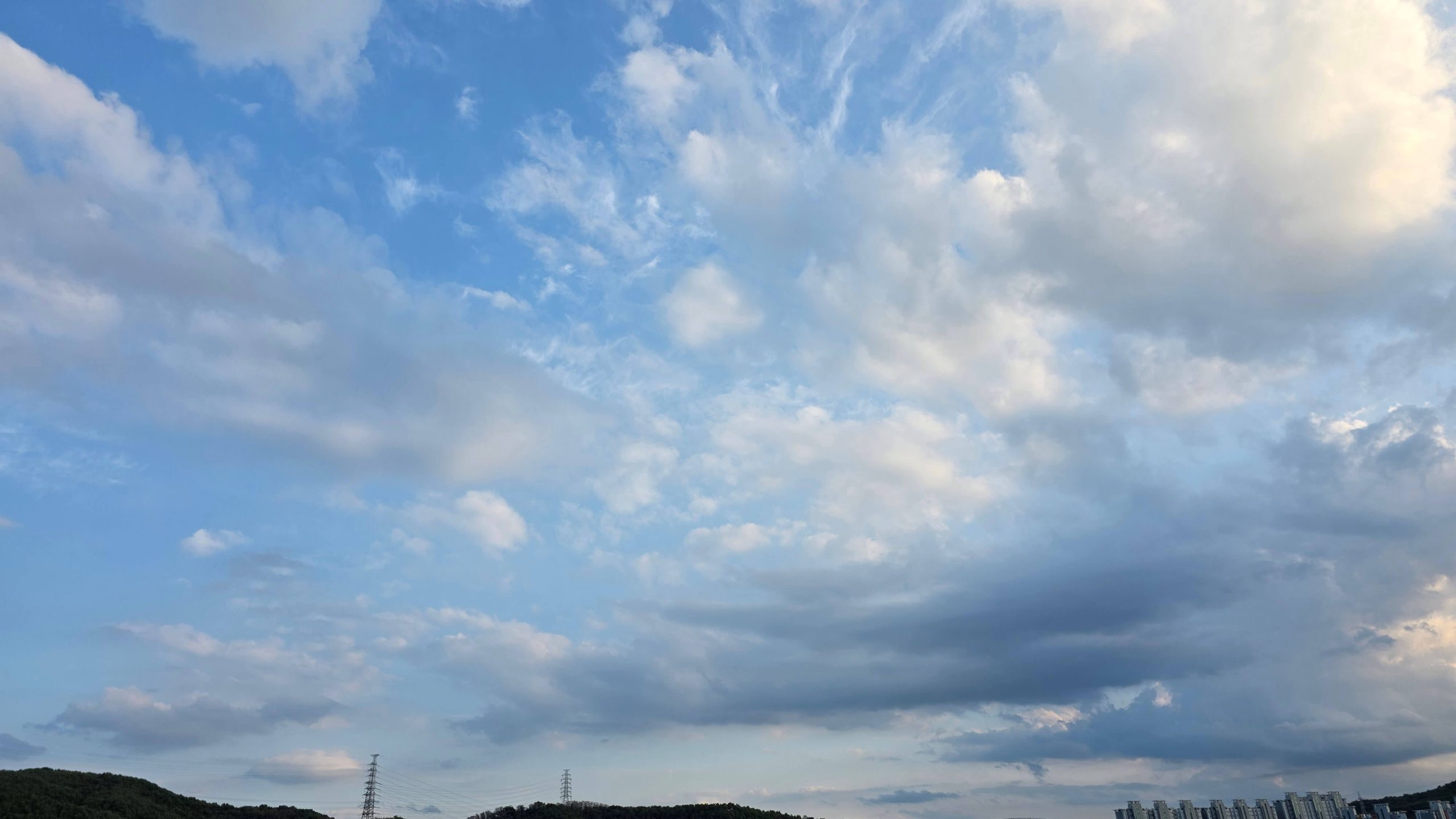 Clouds across the early evening sky