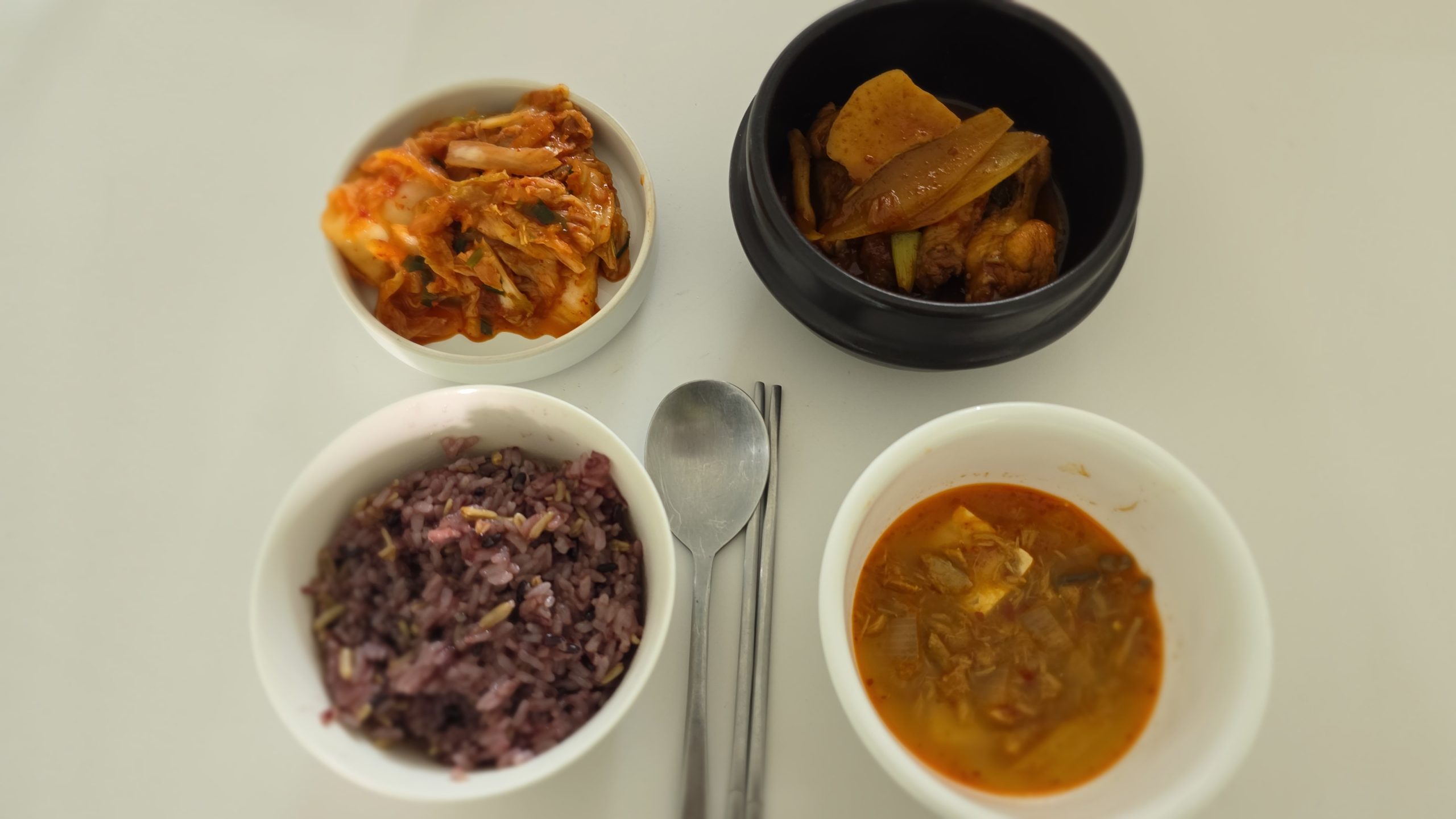 Mat kimchi served with a simple Korean meal