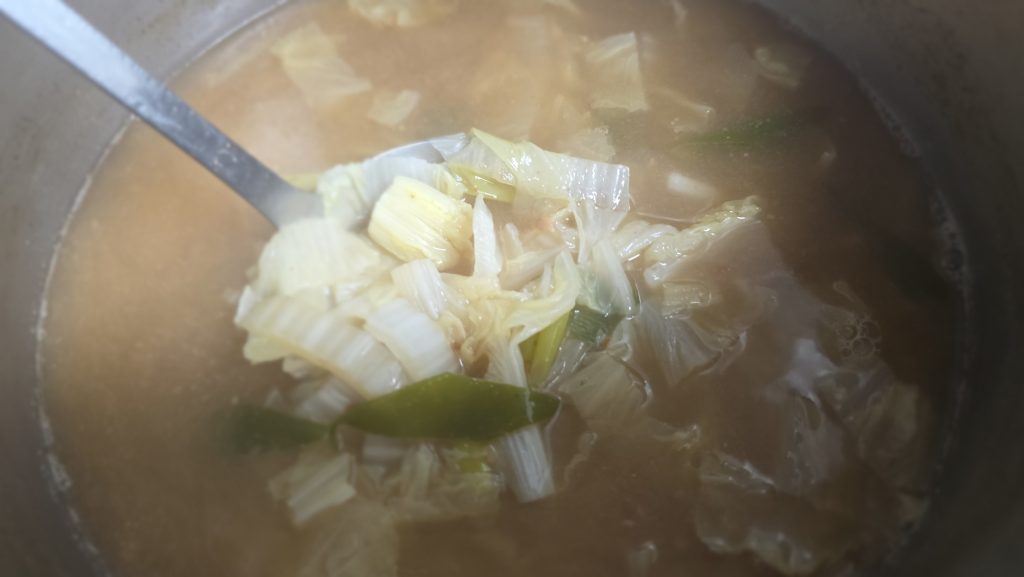 Napa cabbage soup with doenjang
