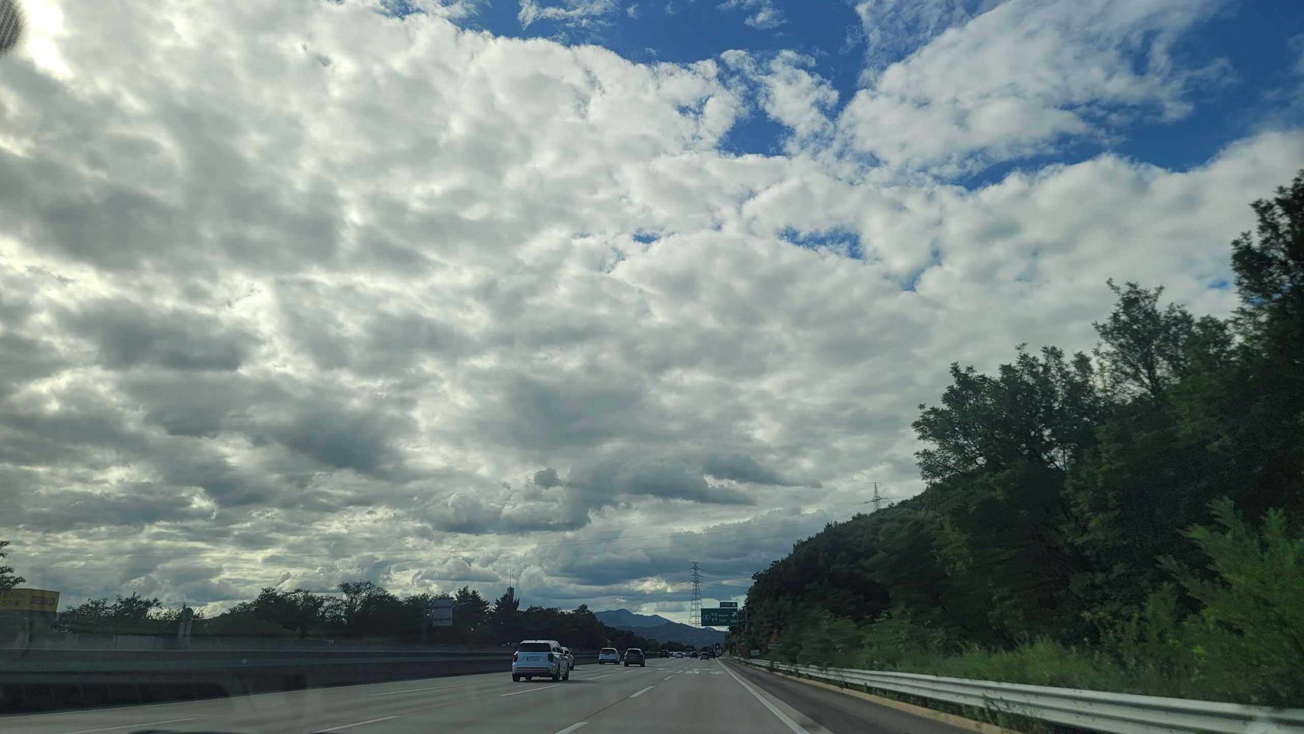 Cloudy sky over a highway